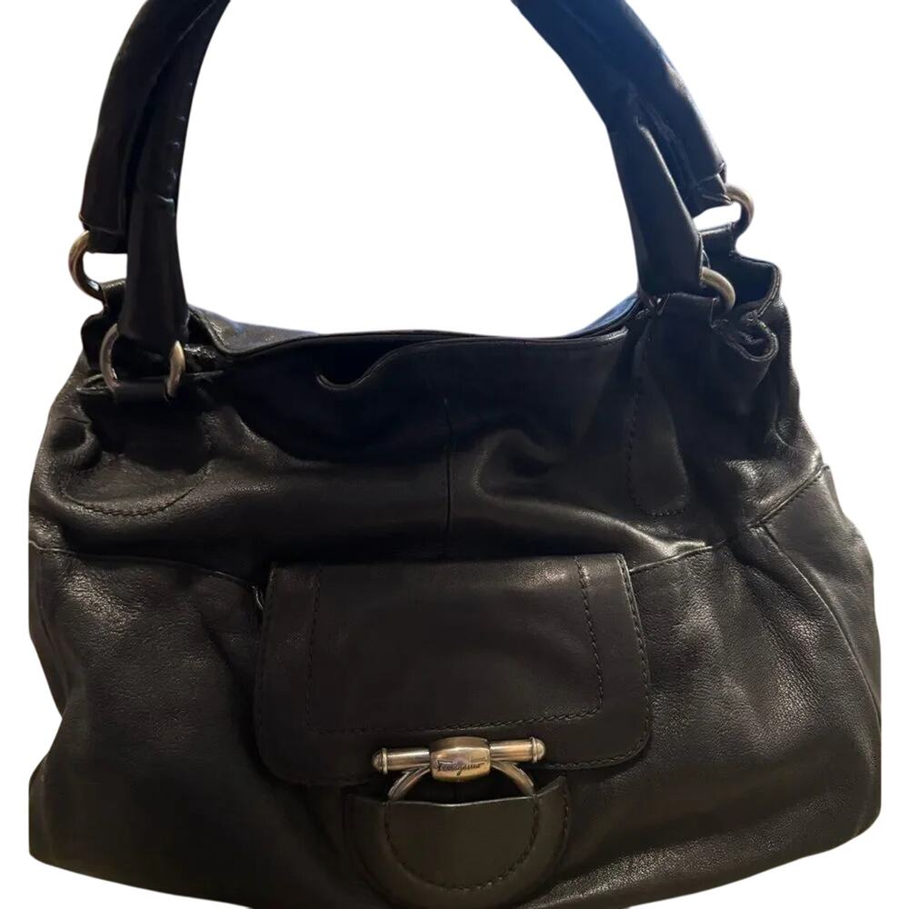SALVATORE FERRAGAMO Sofia Leather Hobo Bag with Original Handware, Authentic